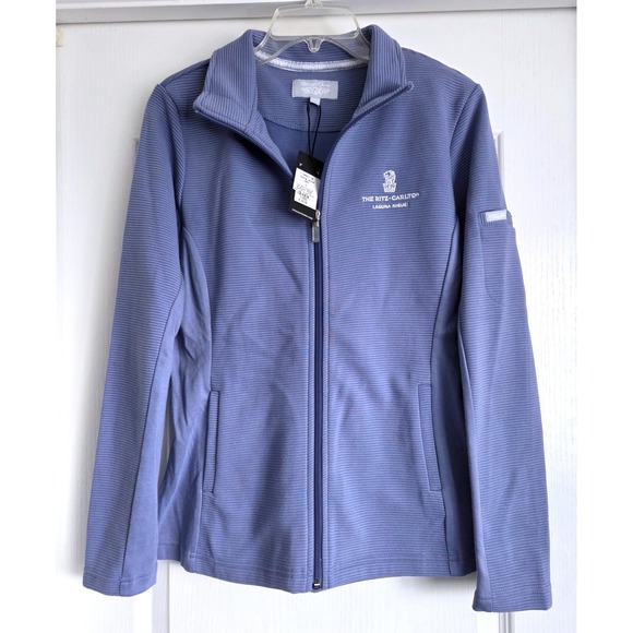 Straight Down Jackets & Blazers - Straight Down Swing Jacket RitzCarlton Laguna Niguel Embroidery Blue Purple Sz L